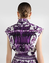 Majolica-print poplin shirt