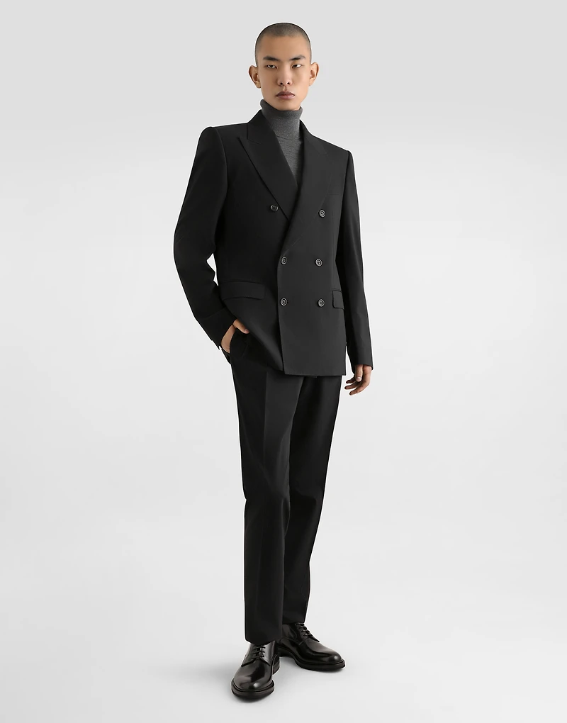 Double-breasted stretch wool Sicilia-fit suit
