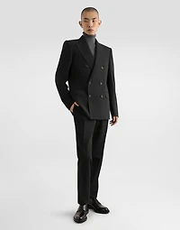 Double-breasted stretch wool Sicilia-fit suit