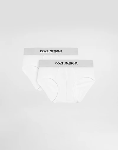 Jersey briefs two-pack with branded elastic