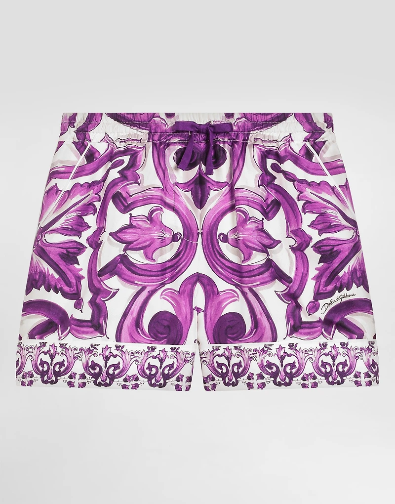 Majolica-print twill bermuda shorts