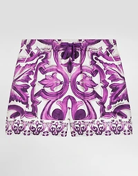 Majolica-print twill bermuda shorts