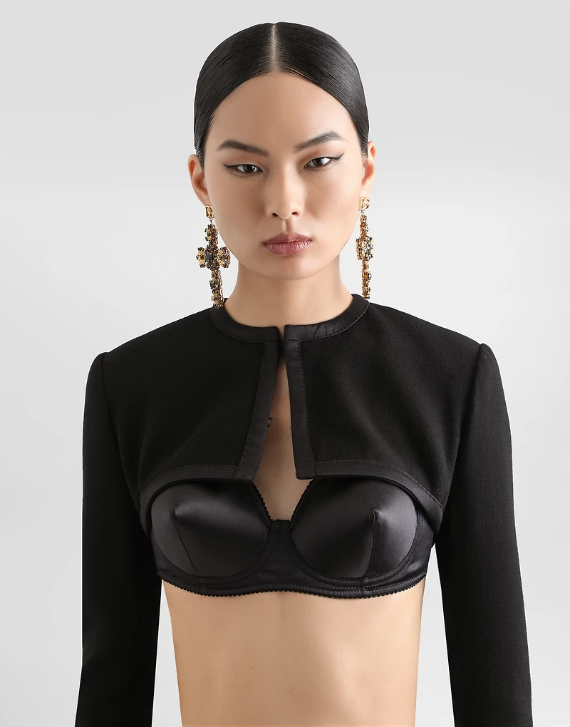 Wool crepe shrug