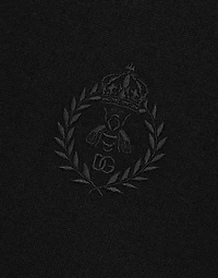 Cashmere polo-style sweater with DG logo embroidery