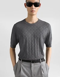 Silk crewneck pullover