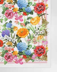 Floral-print silk twill foulard (70x70)