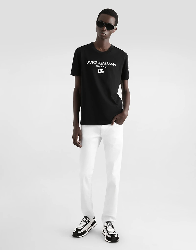 Cotton T-shirt with DG embroidery