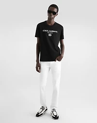 Cotton T-shirt with DG embroidery