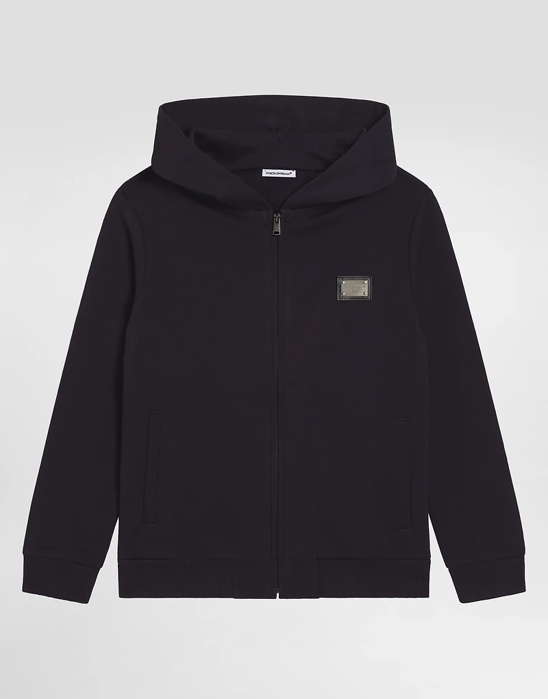 Zipped hoodie with DG logo plaque