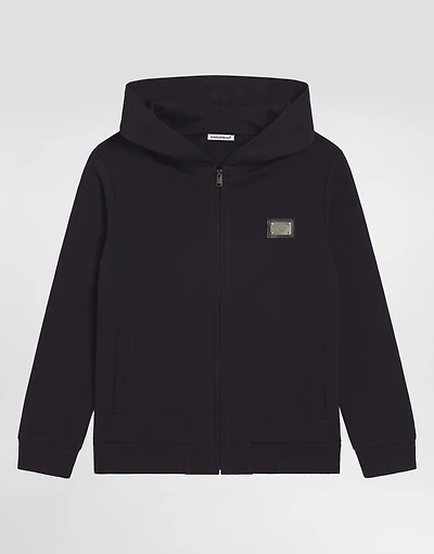 Zipped hoodie with DG logo plaque