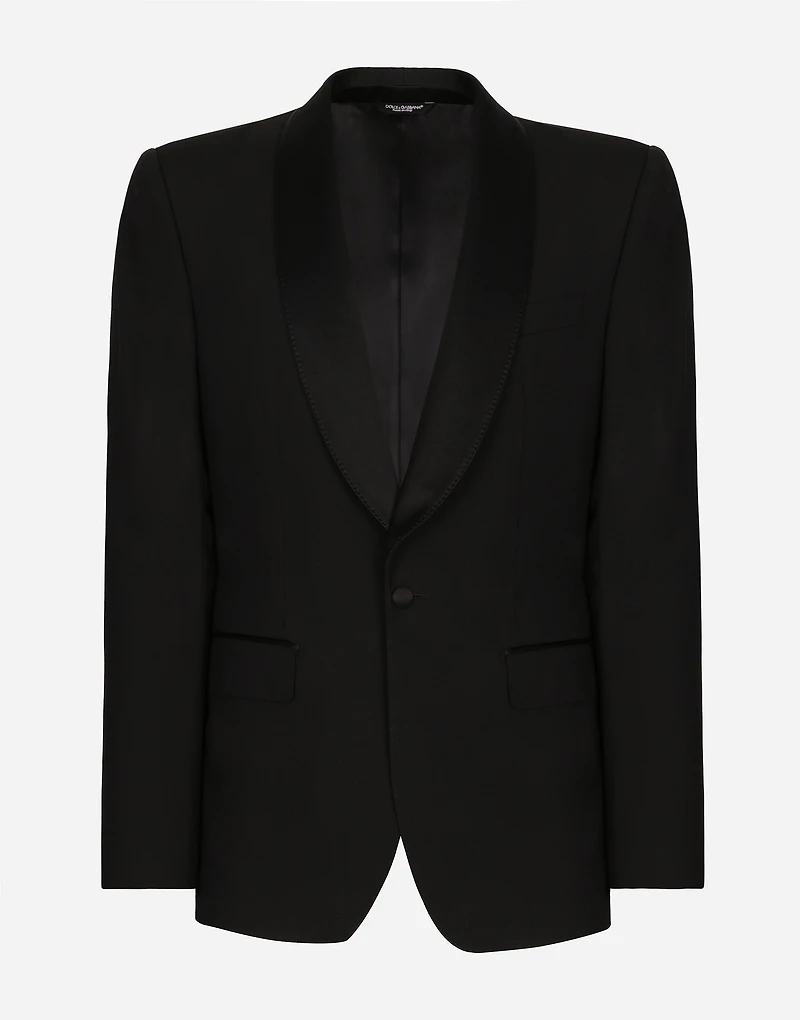 Single-breasted stretch wool Sicilia-fit tuxedo jacket