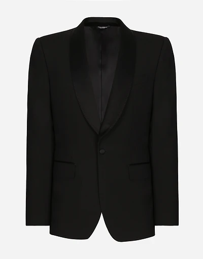 Single-breasted stretch wool Sicilia-fit tuxedo jacket