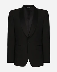 Single-breasted stretch wool Sicilia-fit tuxedo jacket
