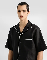 Linen fabric Hawaiian shirt