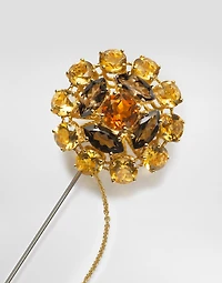 Sicily Brooch  18-carat yellow and white gold, Madera quartz, smoky quartz and citrines.