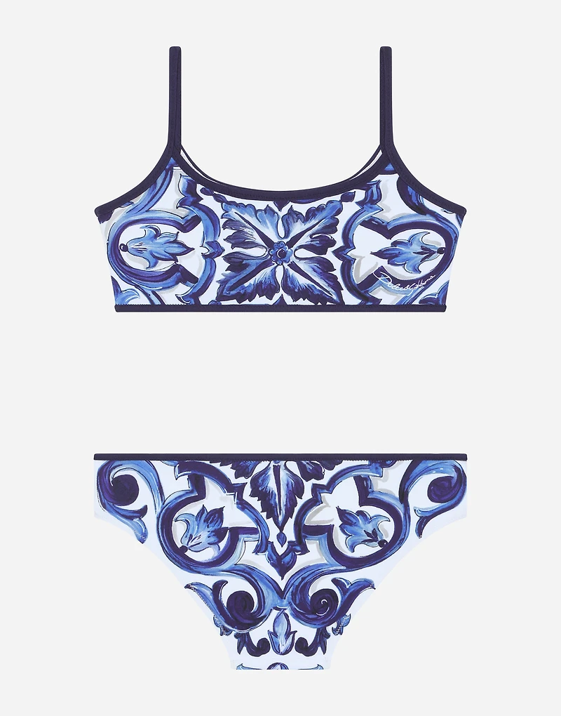 Majolica-print bikini