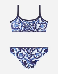 Majolica-print bikini