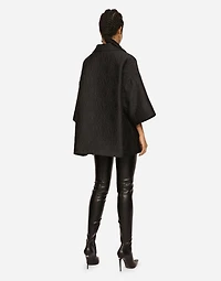 Short floral jacquard cape