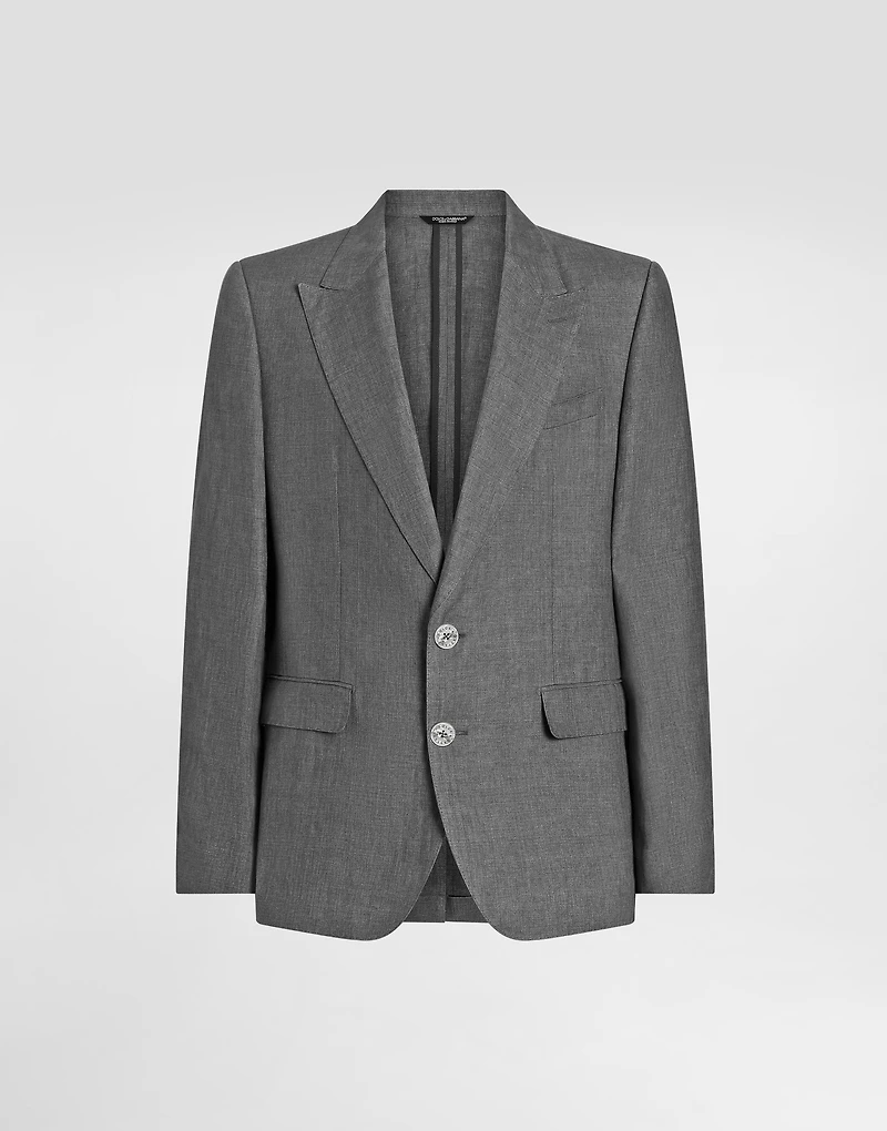 Sicilia single-breasted jacket washed linen