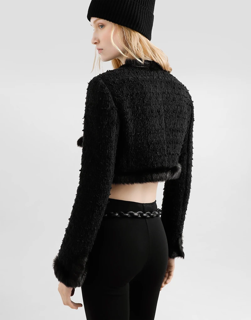 Single-breasted mat jacket