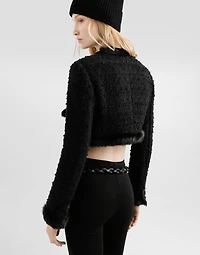 Single-breasted mat jacket