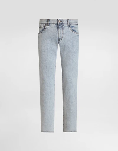 Slim-fit stretch cotton jeans with tag