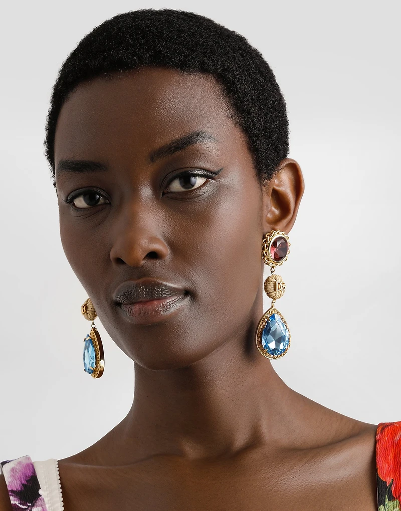 Rhinestone clip earrings