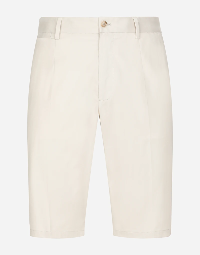 Stretch cotton shorts with DG patch
