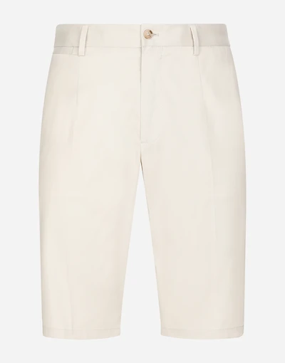 Stretch cotton shorts with DG patch