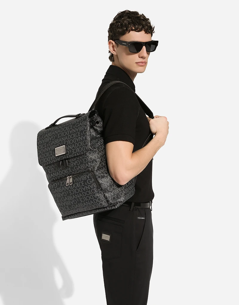 Coated jacquard backpack