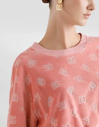 Short chenille jacquard sweatshirt with DG logo
