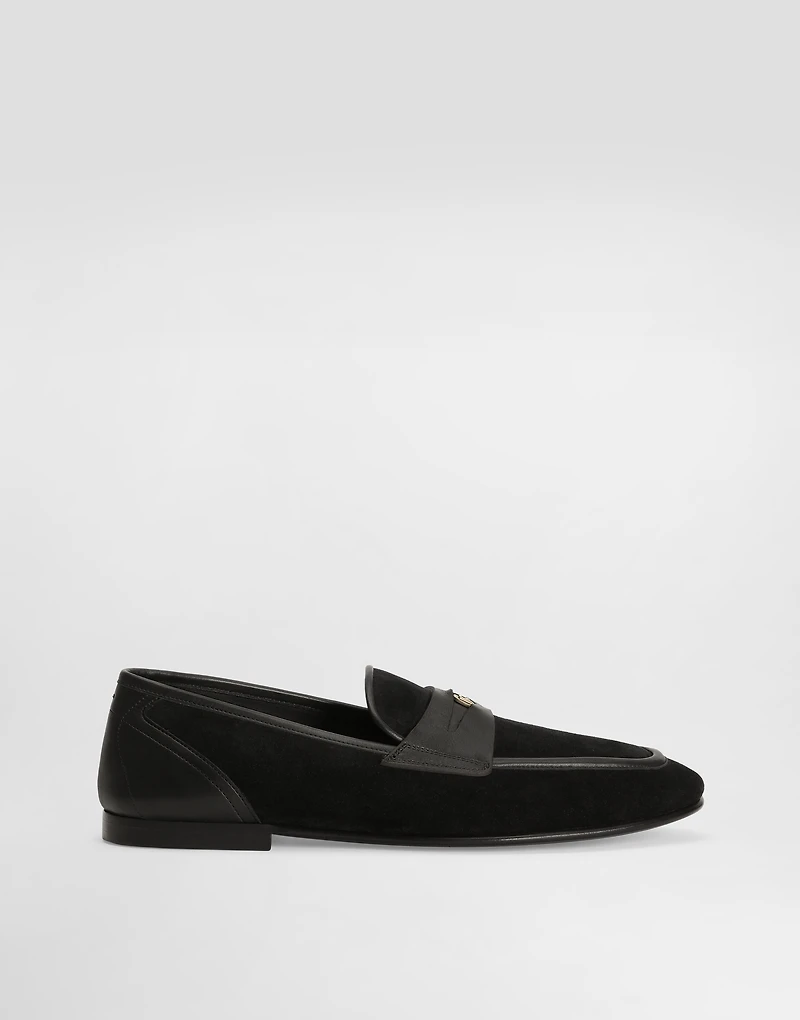 Split calfskin slipper