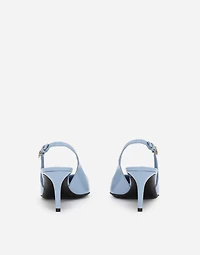 Polished calfskin slingbacks