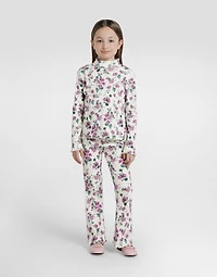 Ribbed turtleneck with violets-print