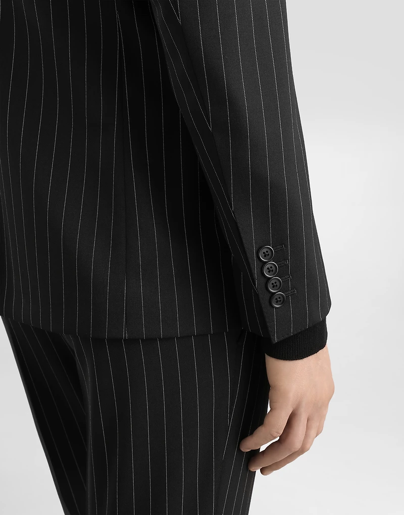 Single-breasted pinstripe stretch wool Sicily-fit suit