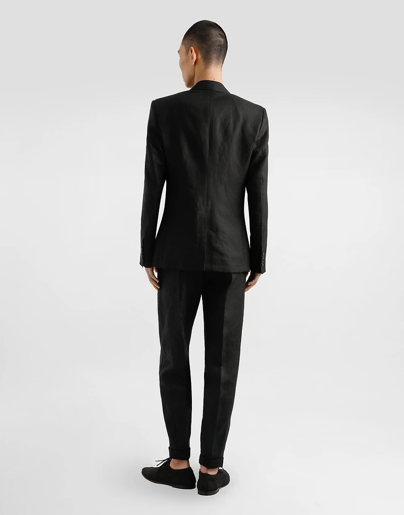 Single-breasted linen fabric jacket