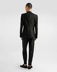 Single-breasted linen fabric jacket