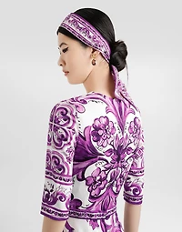 Majolica-print charmeuse dress