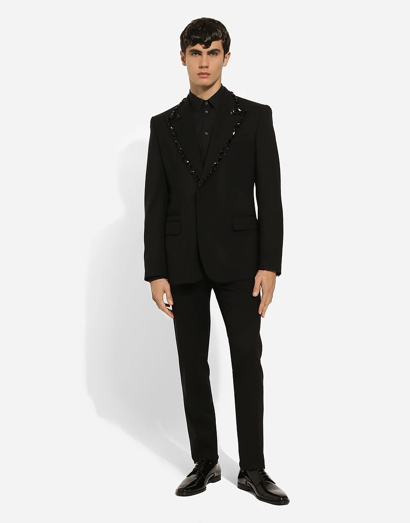 Stretch wool twill pants