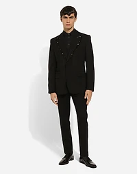 Stretch wool twill pants