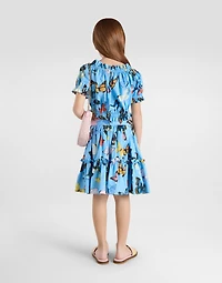 Cotton poplin top with butterfly print