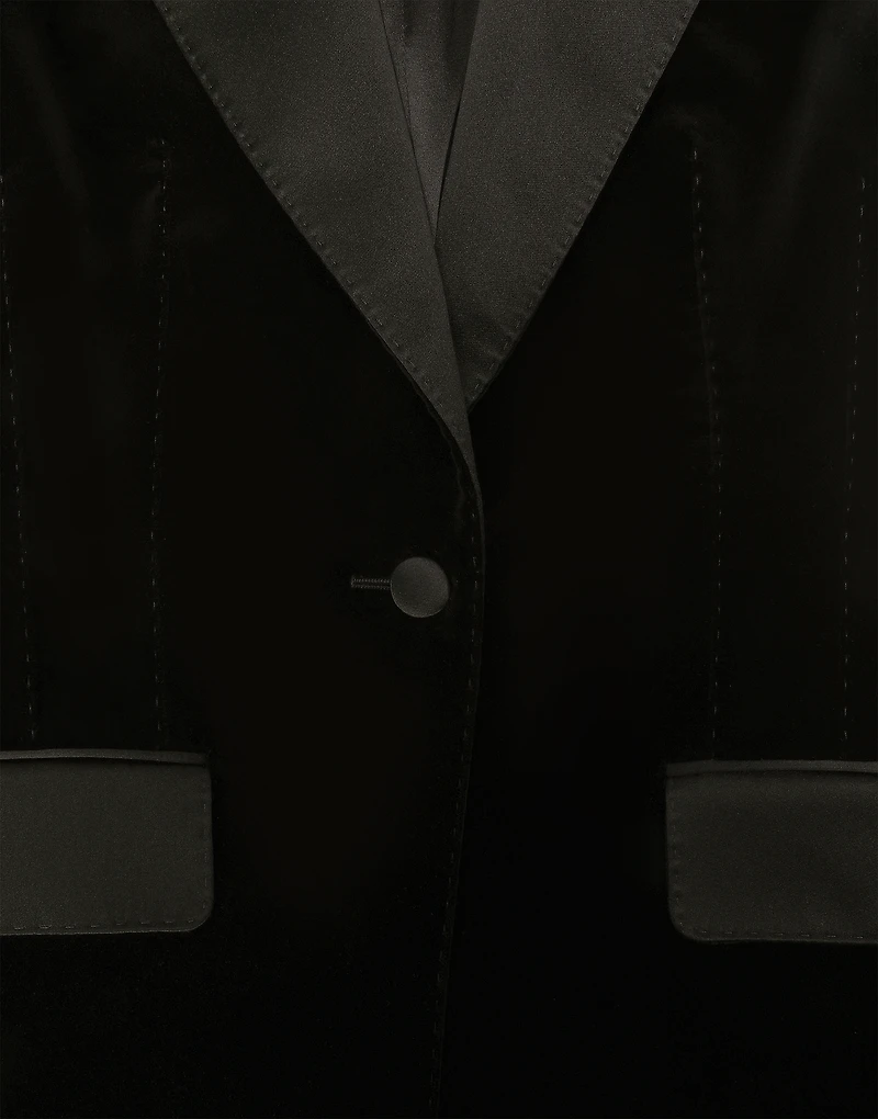 Velvet single-breasted Turlington tuxedo jacket
