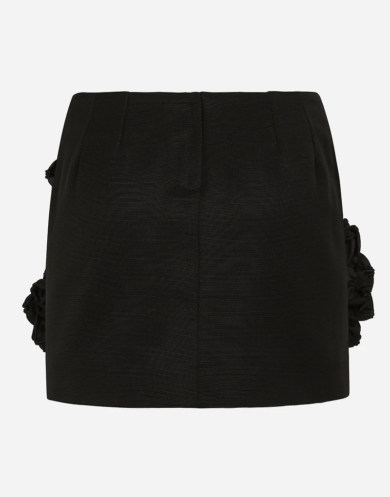 Short Ottoman skirt with floral appliqué