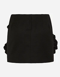 Short Ottoman skirt with floral appliqué
