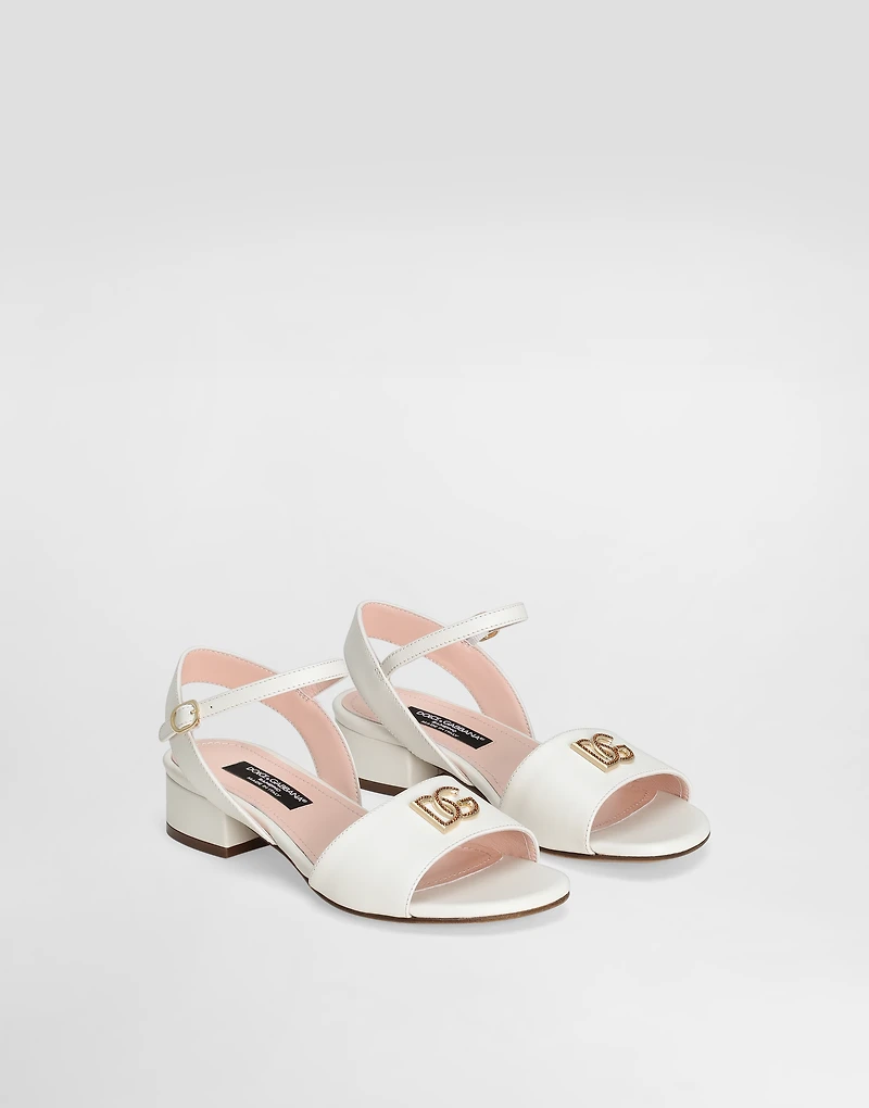 Calfskin sandals with DG logo