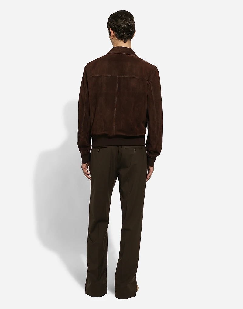 Nappa suede bomber jacket