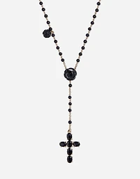  Sicily Rosary Necklace
 18-carat yellow gold, black sapphires and black jade