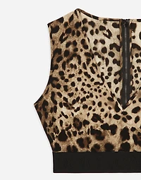 Leopard-print charmeuse top