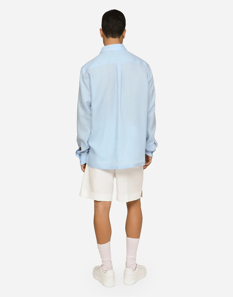 Linen Hawaiian shirt with DG hardware
