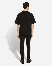 Cotton T-shirt with logo embroidery